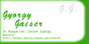 gyorgy gaiser business card